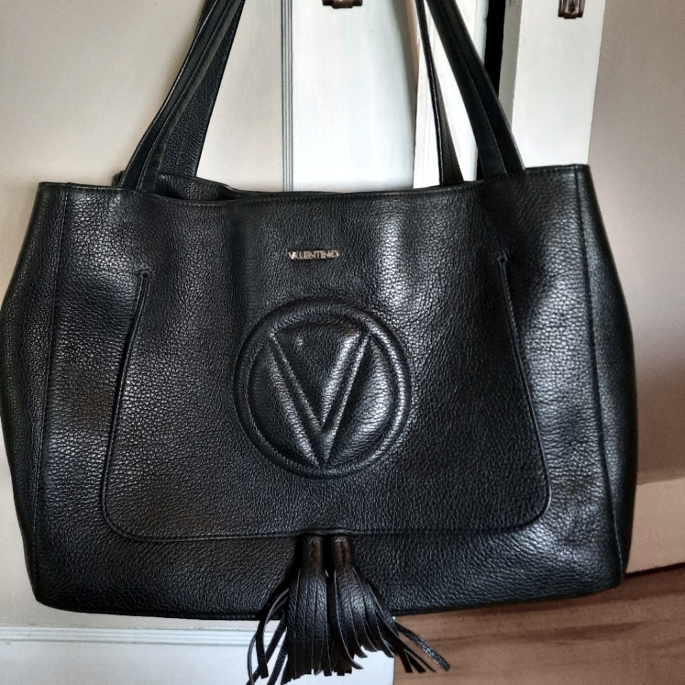 EUC Black Leather Valentino Purse
